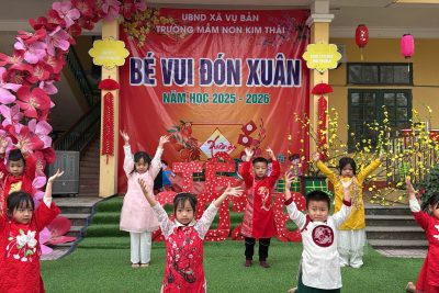 XUÂN GÕ CỬA TRƯỜNG MẦM NON KIM THÁI – NƠI NỤ CƯỜI TRẺ THƠ RỘN RÀNG ĐÓN TẾT